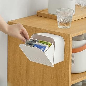 MORNITE Bathroom Canisters Organizer Storage Box Container Feminine Day Overnight Pad Holder Cotton Qtip Makeup Sponges Holder,White